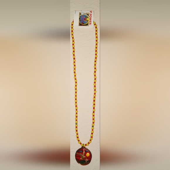 Bird on a sunset background emblem necklace (unisex) - Picture 5 of 6